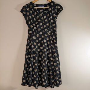 Princess Highway Black Floral Short Sleeve Dress Size AU8 US4